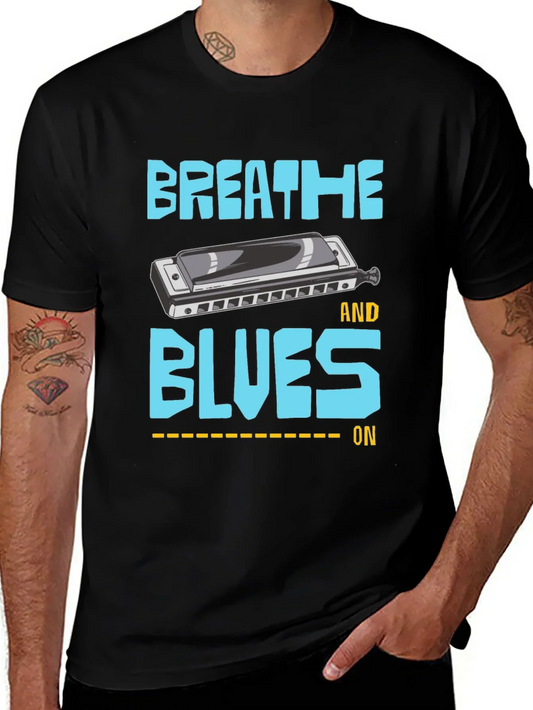 Breathe Blues Harmonica T-Shirt - Musical Tee