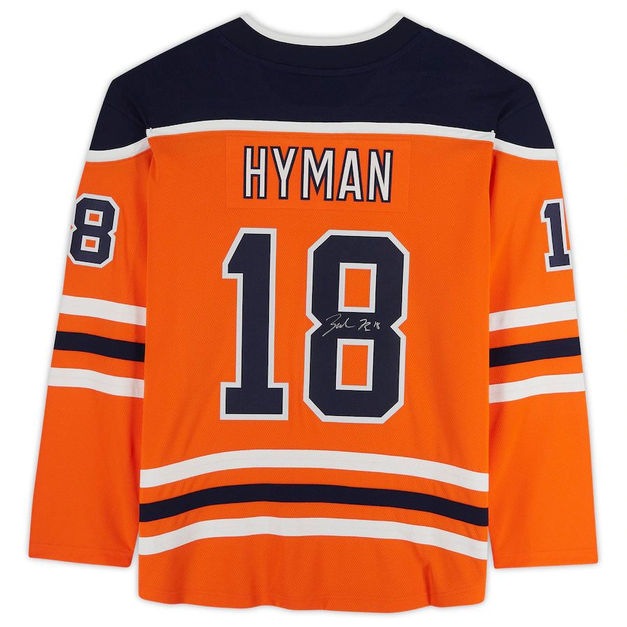 E.Oilers #18 Zach Hyman   Breakaway Jersey Orange Stitched American Hockey Jerseys