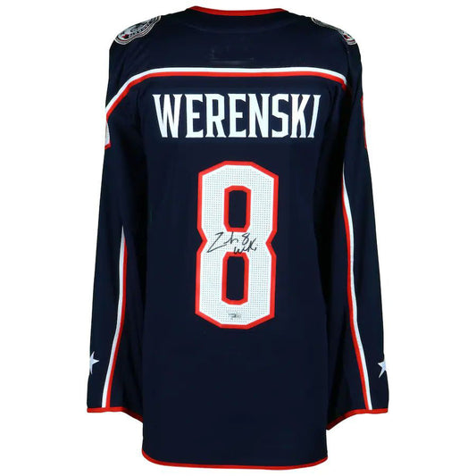 C.Blue Jackets #8 Zach Werenski   Jersey Navy Stitched American Hockey Jerseys