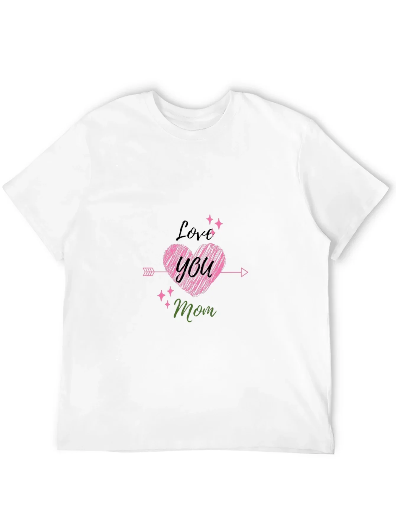 Love You Mom Black T-Shirt Cute Mothers Day Gift