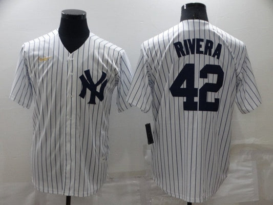 Men's New York Yankees Mariano Rivera #42 White Stitched Jersey1