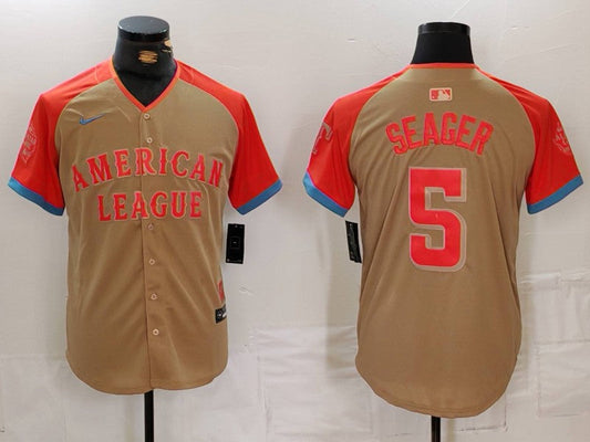 Men's American League Corey Seager #5 Cream 2024 MLB All-Star Game Limited Player jersey