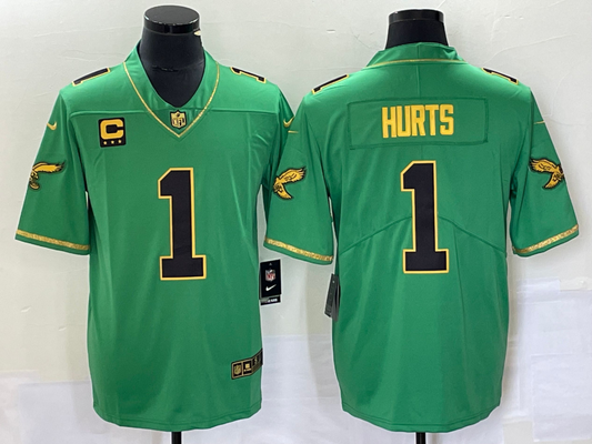 Men's Philadelphia Eagles Jalen Hurts #1 Kelly Green Game Player jersey