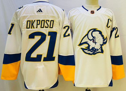 Men's Buffalo Sabres Kyle Okposo #21 White Player jersey