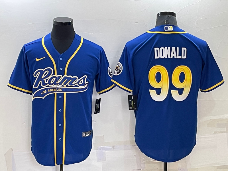 Men's Los Angeles Rams Aaron Donald #99 Blue Game jersey Joint Edition