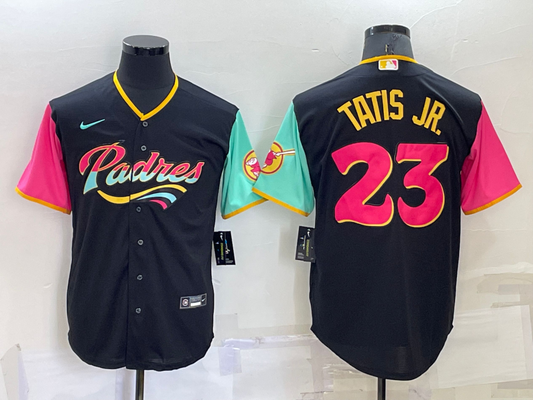 Men's San Diego Padres Fernando Tatis Jr. #23 Black City Connect Replica Player jersey