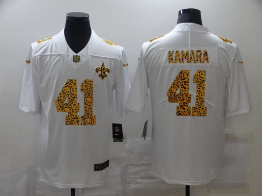 Men's New Orleans Saints Alvin Kamara #41 White Game Player Jersey1