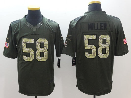 Men's Denver Broncos Von Miller #58 Army Green Game Jersey1