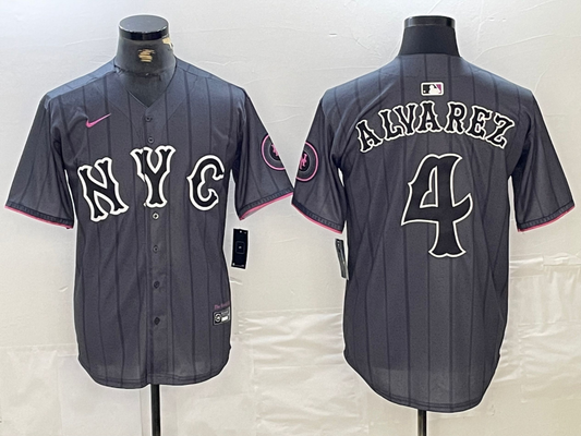 Men's New York Mets Francisco Alvarez #4 Graphite 2024 City Connect Limited Player jersey