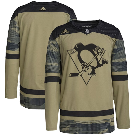 Men's Pittsburgh Penguins Camo Military Appreciation Team Authentic Practice Blank Jersey1