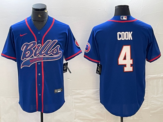 Men's Buffalo Bills James Cook #4 Royal Player Jersey1 Joint Edition