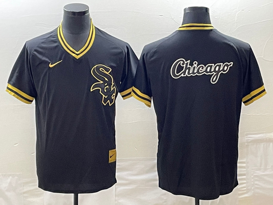 Men's Chicago White Sox Black Cooperstown Collection Game Jersey1