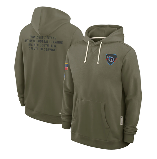 Men's Tennessee Titans Olive 2025 Salute to Service Sideline Standard Issue Dri-FIT Hoodie