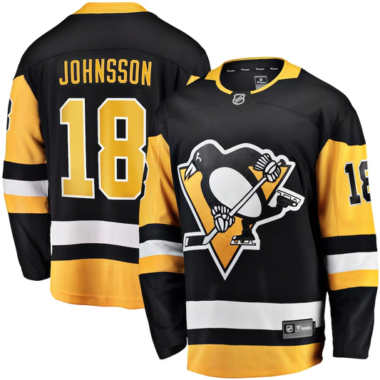 Men's Pittsburgh Penguins Andreas Johnsson #18 Black Player Game Jersey1