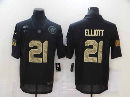 Men's Dallas Cowboys #21 Ezekiel Elliott Black Game Player Jersey1