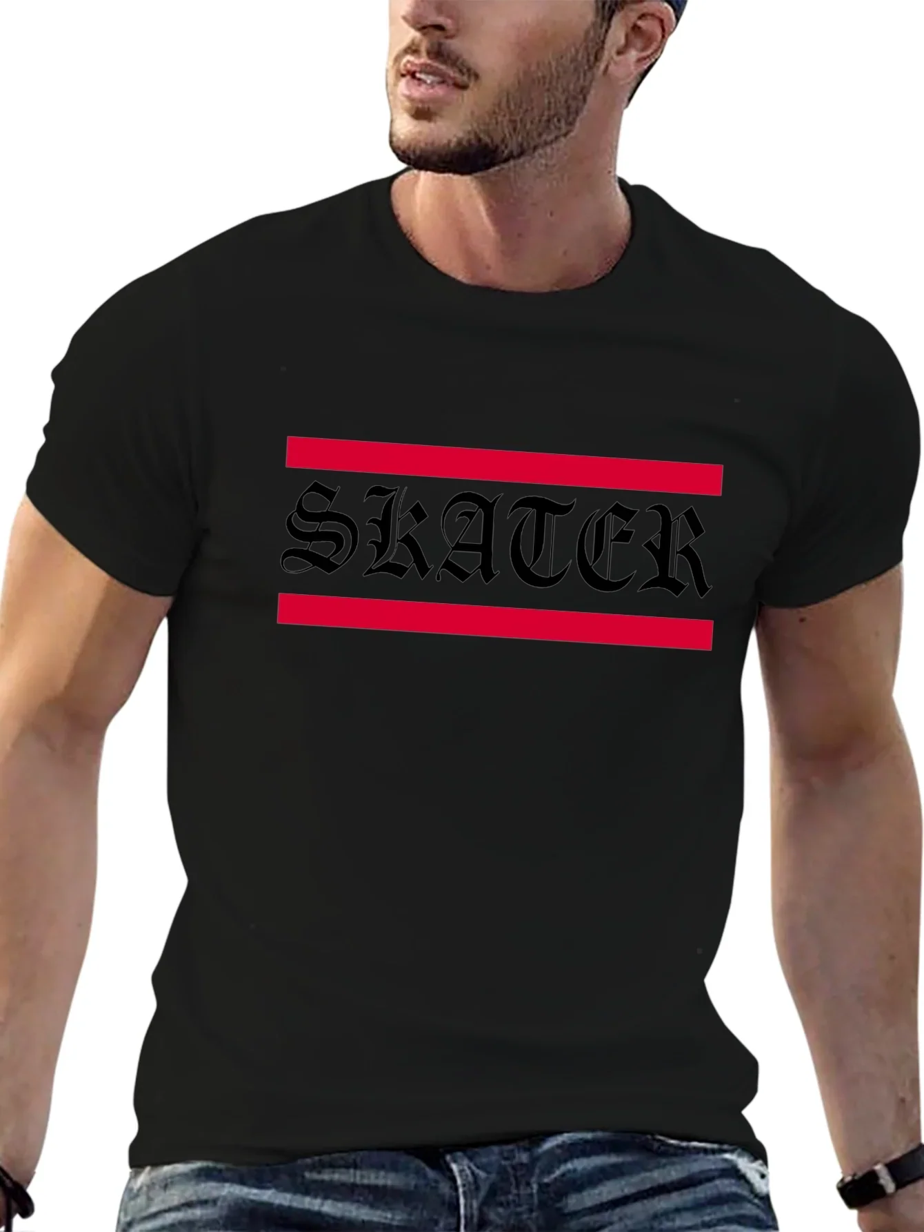 Skater Graphic Tee - Black Cotton Blend