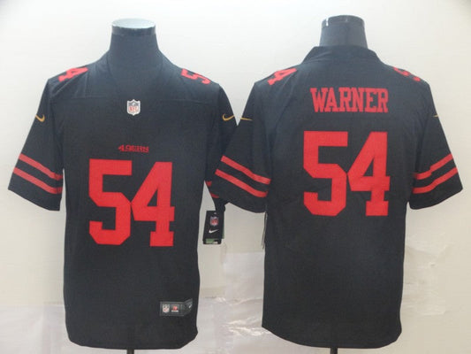 Men's San Francisco 49ers Fred Warner #54 Black Game Jersey1