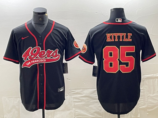 Men's San Francisco 49ers George Kittle #85 Black Fashion jersey Joint Edition