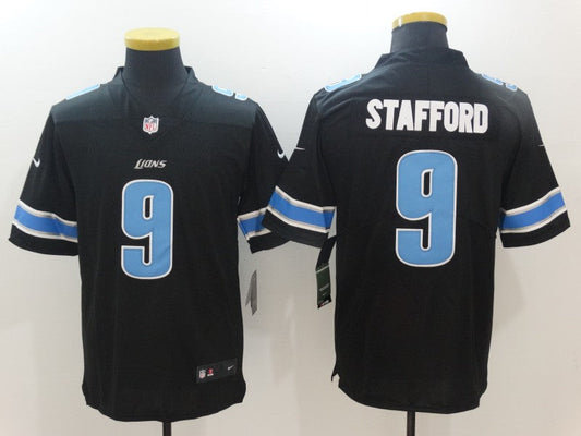 Men's Detroit Lions Matthew Stafford #9 Black Game Jersey1
