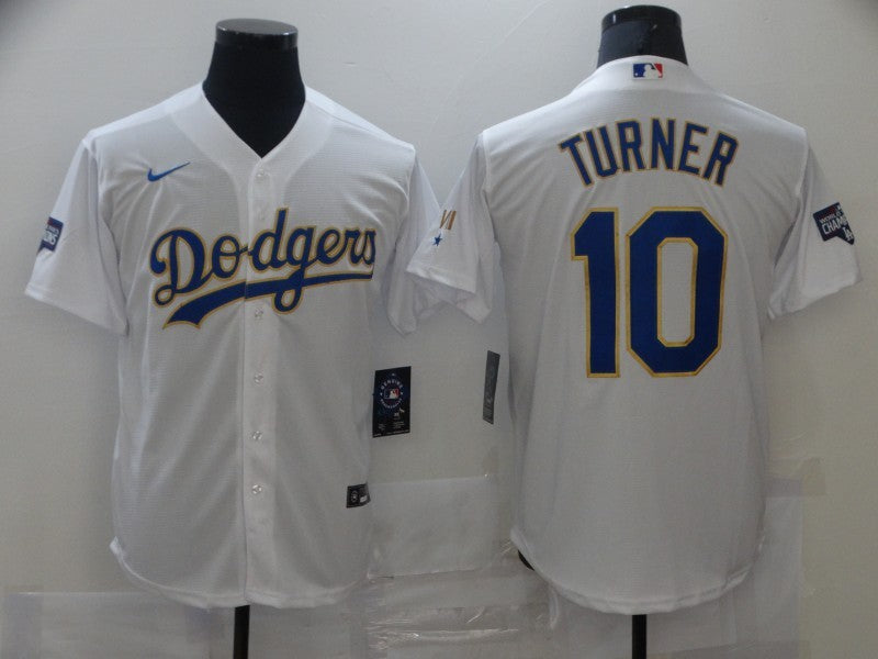 Men's Los Angeles Dodgers Justin Turner #10 White Stitched Jersey1