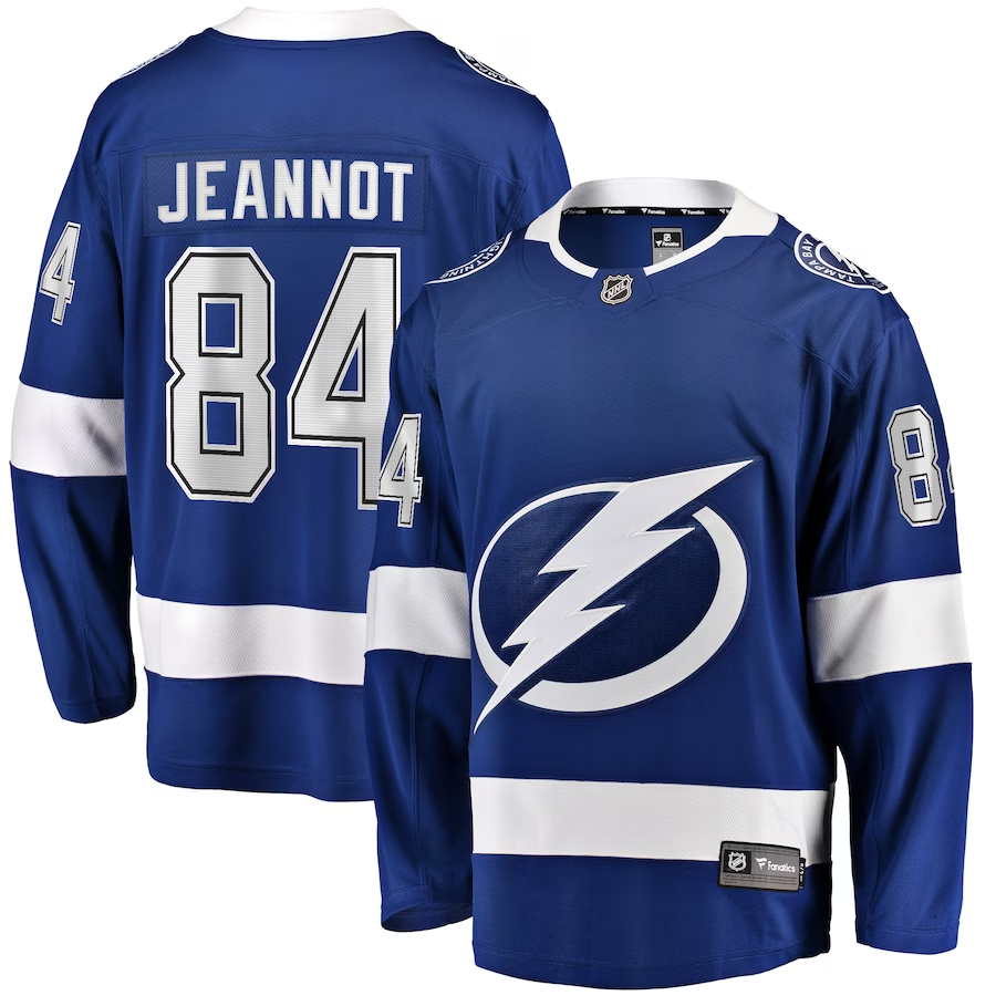 Men's Tampa Bay Lightning Tanner Jeannot #84 Blue Home Breakaway Player Jersey1