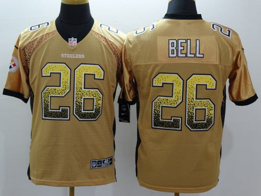 Men's Pittsburgh Steelers LeVeon Bell #26 Gold Game Jersey1