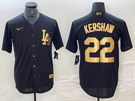 Men's Los Angeles Dodgers Clayton Kershaw #22 Black Limited Player jersey