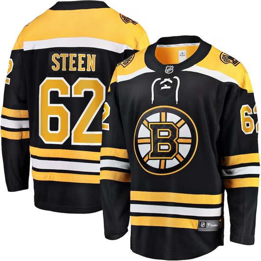 Men's Boston Bruins Oskar Steen #62 Black Player Game jersey