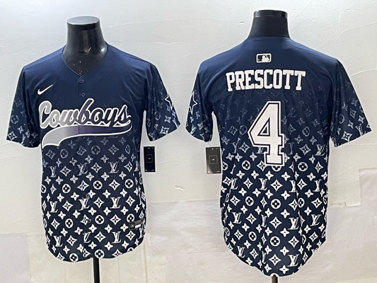Men's Dallas Cowboys Dak Prescott #4 Navy Team Game Player Jersey
