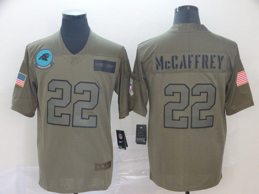 Men's Carolina Panthers Christian McCaffrey #22 Brown Game Jersey1