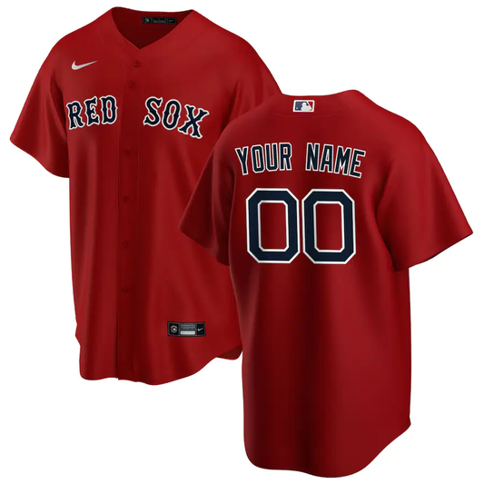 Men's Boston Red Sox Red Alternate Replica Custom Jersey1