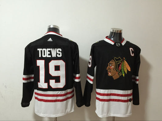 Men's Chicago Blackhawks Jonathan Toews #19 Black Breakaway Player jersey
