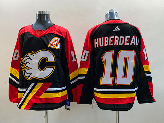 Men's Calgary Flames Jonathan Huberdeau #10 Black Breakaway Player jersey