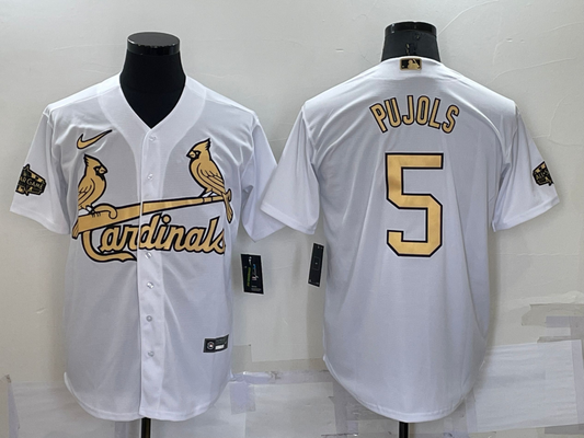 Men's St. Louis Cardinals Albert Pujols #5 White Replica Player Jersey1