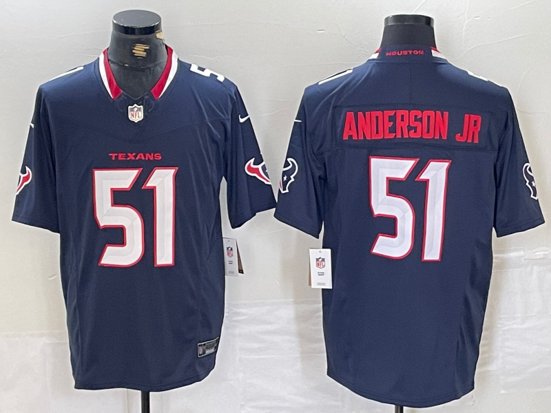 Men's Houston Texans Will Anderson Jr. #51 Navy Game Jersey