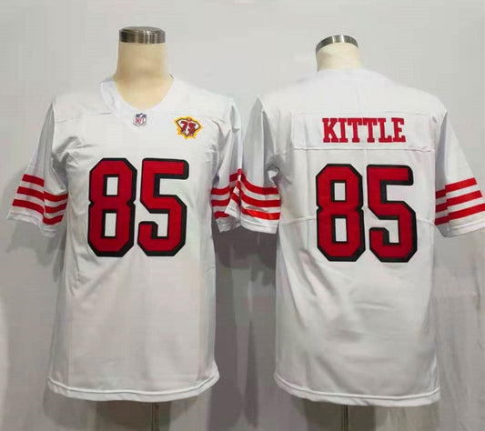 Men's San Francisco 49ers George Kittle 75th Anniversary Game Player Jersey1