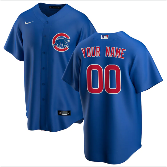 Men's Chicago Cubs Royal Alternate Replica Custom Jersey1