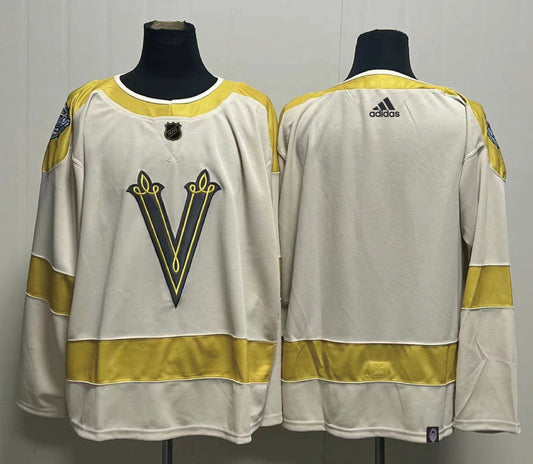 Men's Vegas Golden Knights Cream 2024 NHL Winter Classic Primegreen Authentic Blank Jersey1