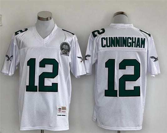Men's Philadelphia Eagles Randall Cunningham Mitchell & Ness White Legacy Replica Jersey1