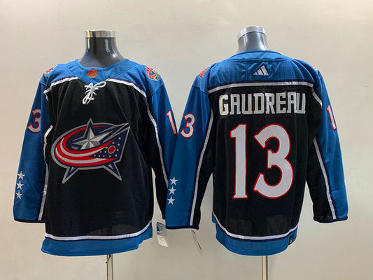 Men's Columbus Blue Jackets Johnny Gaudreau #13 Navy Home Breakaway Player jersey