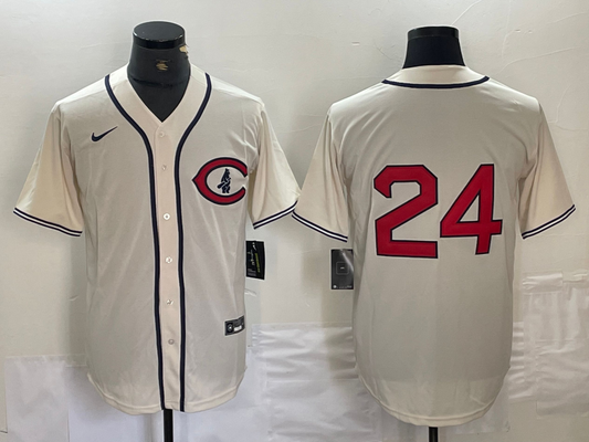 Men's Chicago Cubs Cody Bellinger #24 Cream Replica Player Jersey1