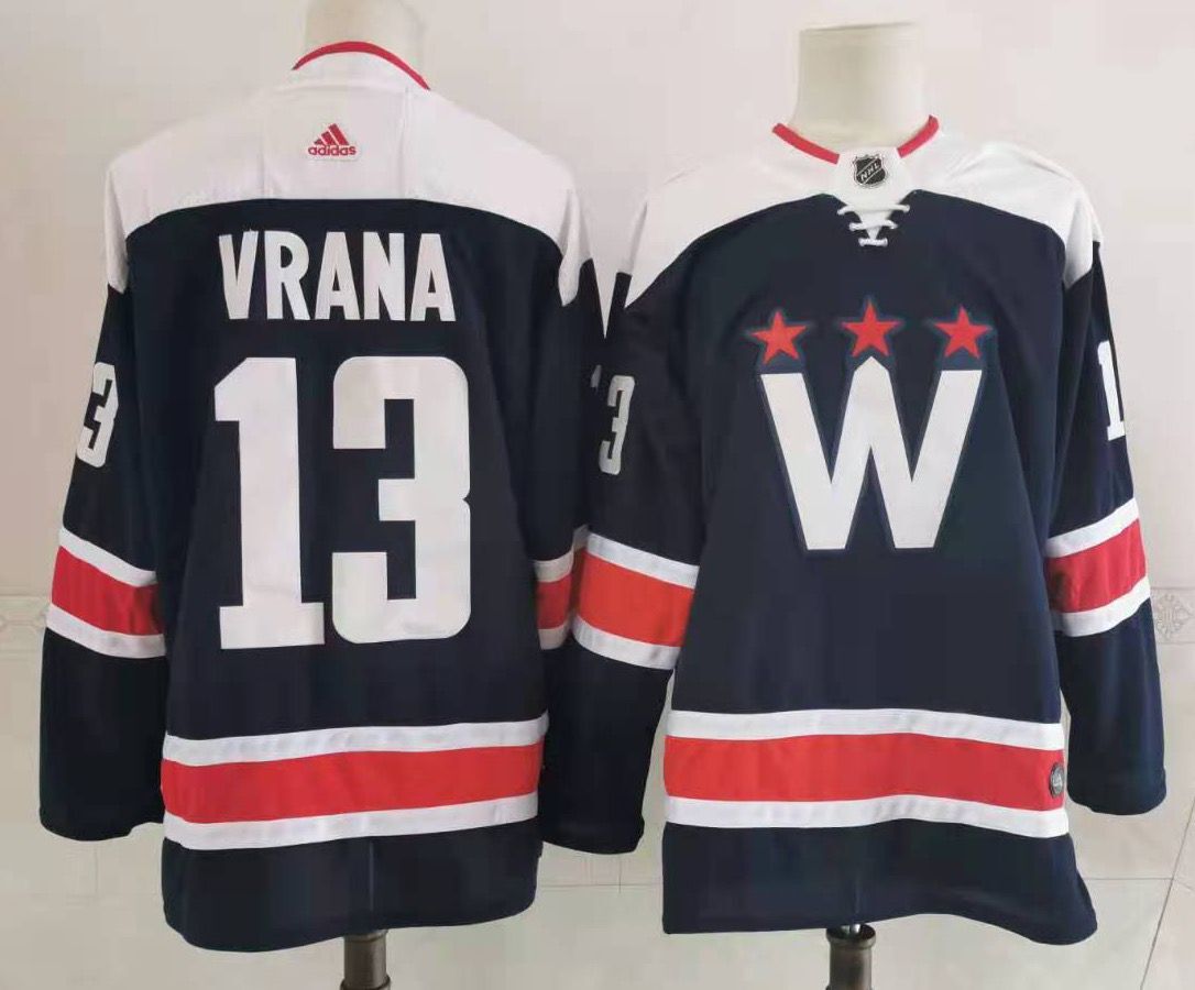 Men's Washington Capitals Jakub Vrana #13 Navy Home Breakaway Player jersey