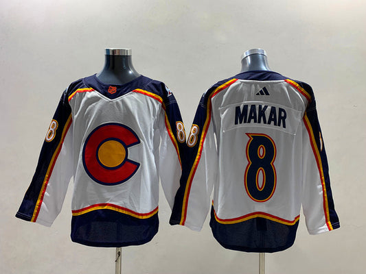 Men's Colorado Avalanche Cale Makar #8 White Breakaway Player Jersey1