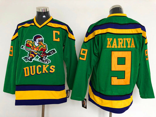 Men's Anaheim Ducks Paul Kariya #9 Green Breakaway jersey