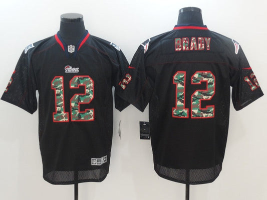 Men's New England Patriots #12 Tom Brady Black Authentic Game jersey