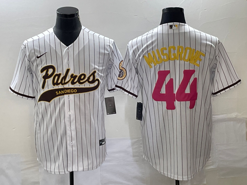 Men's San Diego Padres Joe Musgrove #44 White Replica Player jersey Joint Edition