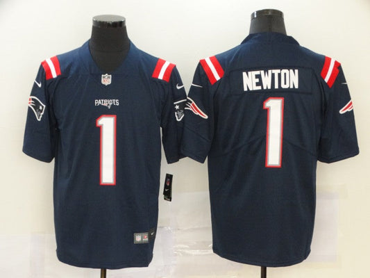 Men's New England Patriots Cam Newton #1 Navy Game Player Jersey1