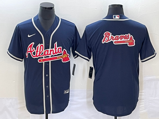 Men's Atlanta Braves Navy Replica Team Jersey1