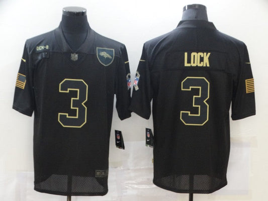Men's Denver Broncos Drew Lock #3 Black Game Player Jersey1