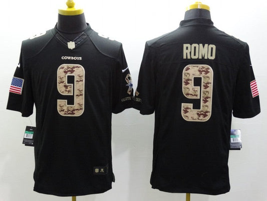 Men's Dallas Cowboys Tony Romo #9 Black Game Player Jersey1